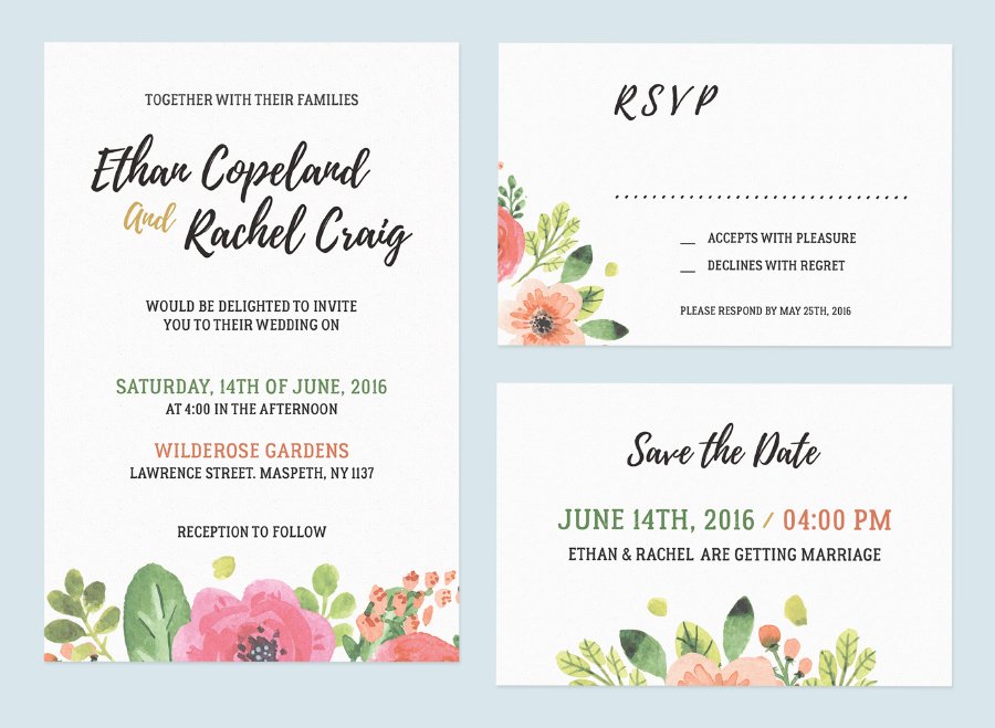 Free Wedding Invitation Set