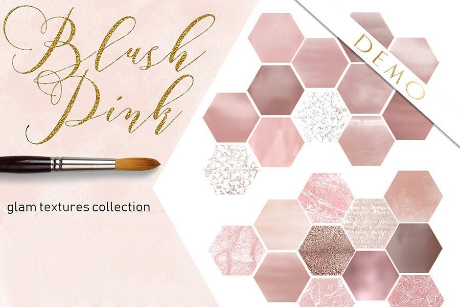 Blush Pink Watercolor Washes Textures