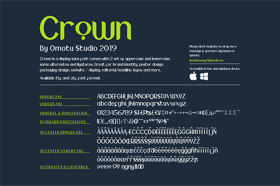 Crown Display Font Demo
