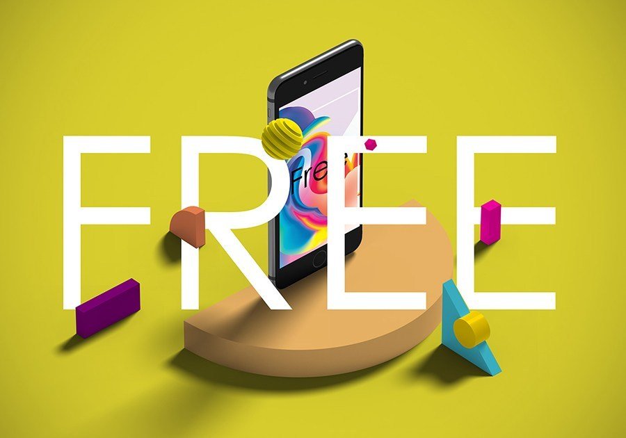 Free Isometric iPhone Mockup