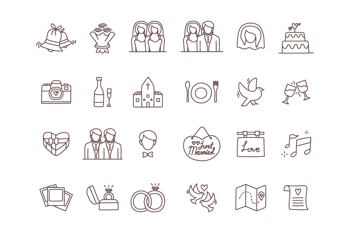 Free Vector Wedding Icons