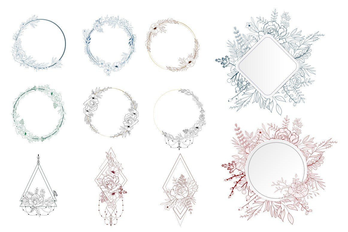 Hand-drawn Floral Vector Collection