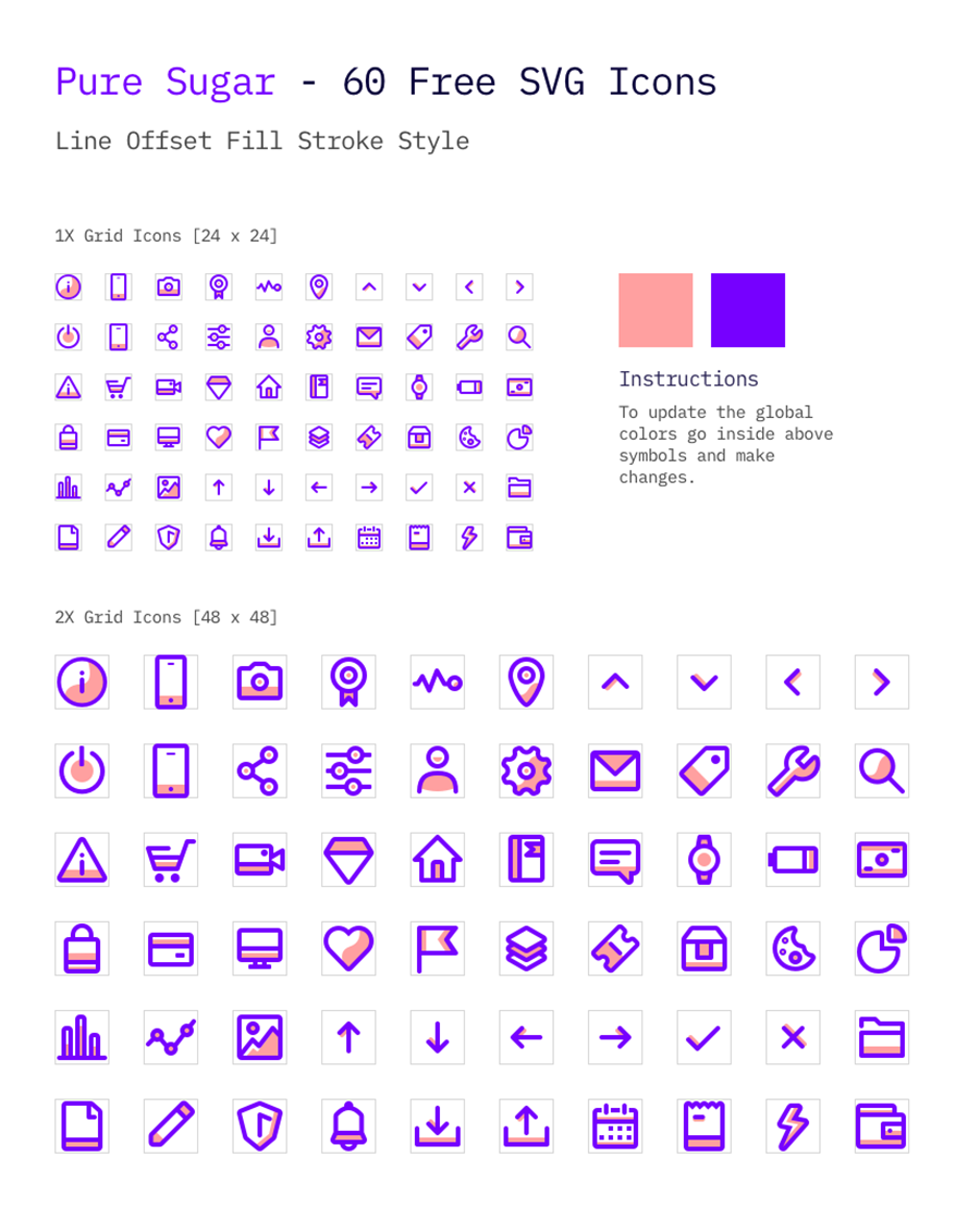 Pure Sugar Vector Icons