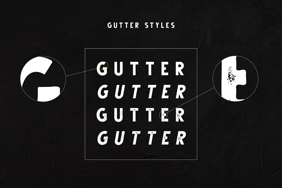 Gutter Handdrawn Vintage Font
