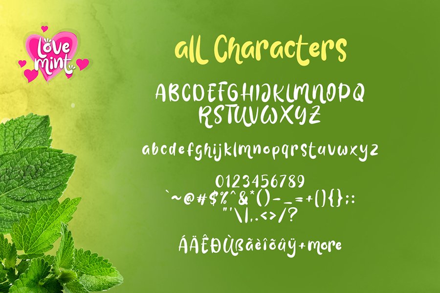 Love Mint Display Font Demo