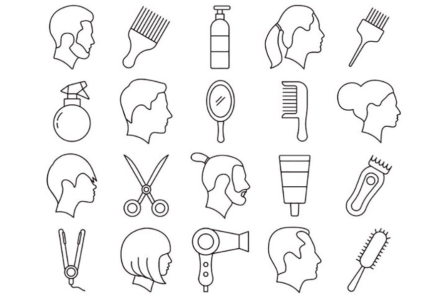 Hairdresser Vector Icon Set
