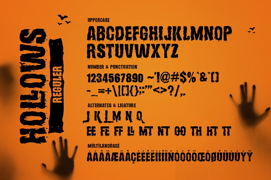 Hollows Spooky Display Font